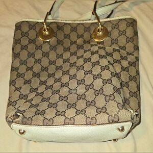 GUCCI mini Bucket Bag GG Canvas Eclipse Logo Print Purse